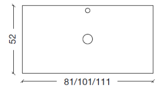 Столешница Armadi Art Calacatta прямая 101*52см белый мрамор