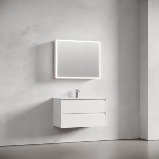 Зеркальный шкаф с подсветкой Sancos Evoke SC8090 90 см серый Зеркальный шкаф с подсветкой Sancos Evoke SC8090 90 см серый