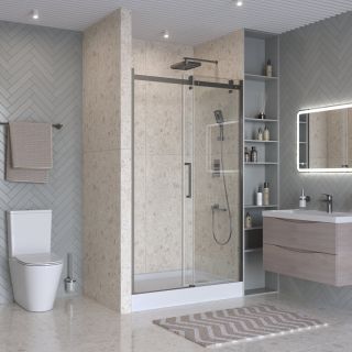 Душевая дверь BelBagno MARINO-2-BF-1-120-C-GM оружейная сталь