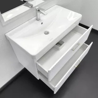 Тумба-умывальник Comforty Ангара-90П белый матовый c раковиной Comforty 4490