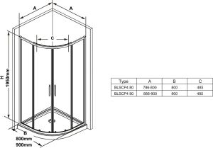 Душевой уголок Ravak Blix Slim BLSCP4 90x90 X3BM70C00Z1 Transparent профиль хром
