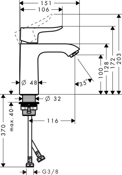 Смеситель Hansgrohe Metris 31084000 для раковины