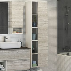 Comforty Шкаф-колонна "Прага-45" дуб белый