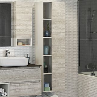 Comforty Шкаф-колонна "Прага-45" дуб белый Comforty Шкаф-колонна "Прага-45" дуб белый