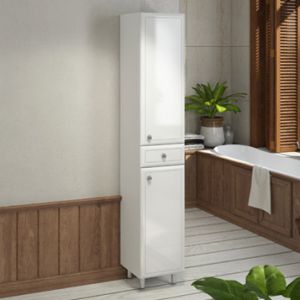 Comforty Шкаф-колонна "Сочи-35" белый глянец