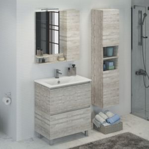 Comforty Тумба-умывальник "Верона-75" дуб белый с раковиной Comforty 75Е