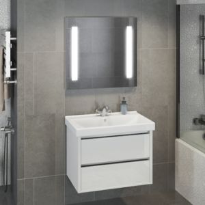 Comforty Тумба-умывальник "Дублин-75" белый глянец с раковиной Comforty 8057