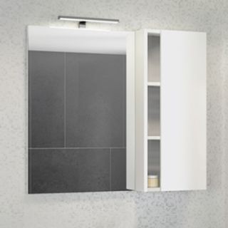 Comforty Зеркало-шкаф "Милан-90" белый глянец Comforty Зеркало-шкаф "Милан-90" белый глянец