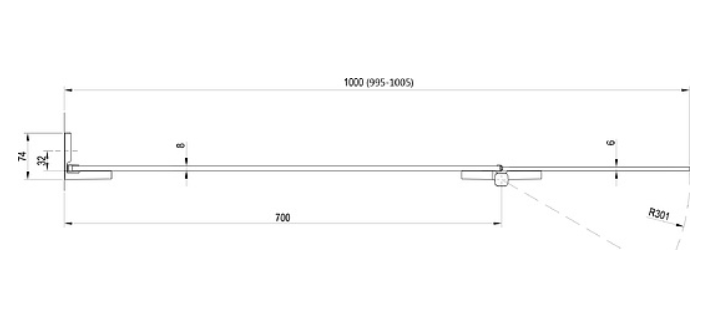 Шторка на ванну Ravak Briliant BVS2-100 L 7ULA0A00Z1 Transparent профиль хром левый