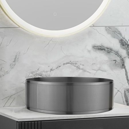 Раковина AltroBagno Costoso 001006 MtGr из нержавеющей стали сталь оружейная Раковина AltroBagno Costoso 001006 MtGr из нержавеющей стали сталь оружейная