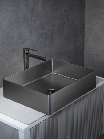 Раковина AltroBagno Accordo 001010 MtGr из нержавеющей стали сталь оружейная Раковина AltroBagno Accordo 001010 MtGr из нержавеющей стали сталь оружейная