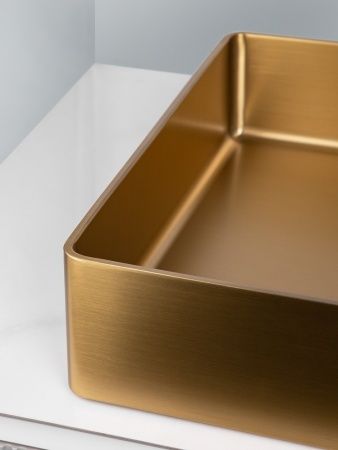 Раковина AltroBagno Astro 001017 OrSp из нержавеющей стали золото матовое Раковина AltroBagno Astro 001017 OrSp из нержавеющей стали золото матовое
