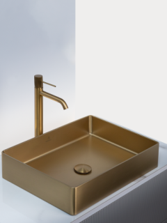Раковина AltroBagno Astro 001017 OrSp из нержавеющей стали золото матовое Раковина AltroBagno Astro 001017 OrSp из нержавеющей стали золото матовое