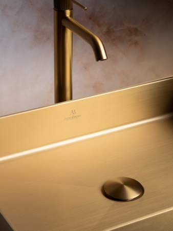 Раковина AltroBagno Astro 001017 OrSp из нержавеющей стали золото матовое Раковина AltroBagno Astro 001017 OrSp из нержавеющей стали золото матовое