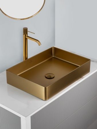 Раковина AltroBagno Astro 001017 OrSp из нержавеющей стали золото матовое Раковина AltroBagno Astro 001017 OrSp из нержавеющей стали золото матовое