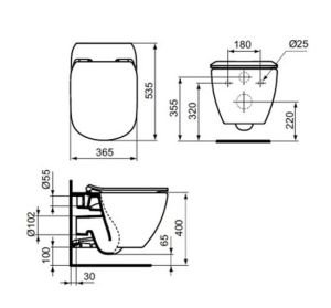 Подвесной унитаз Ideal Standard Tesi T007901 (без крышки)