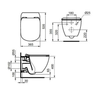 Подвесной унитаз Ideal Standard Tesi T007901 (без крышки) Подвесной унитаз Ideal Standard Tesi T007901 (без крышки)