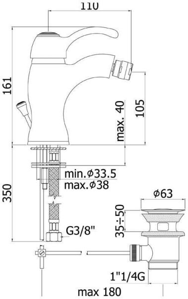 Смеситель для биде Paffoni Flavia FA135BR