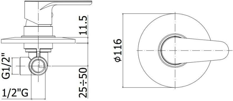 Смеситель для душа Paffoni Green GR010CR (с внутренней частью)