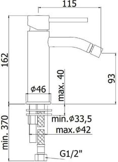 Смеситель для биде Paffoni Light LIG131NO Смеситель для биде Paffoni Light LIG131NO