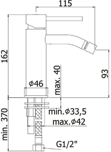 Смеситель для биде Paffoni Light LIG131NO