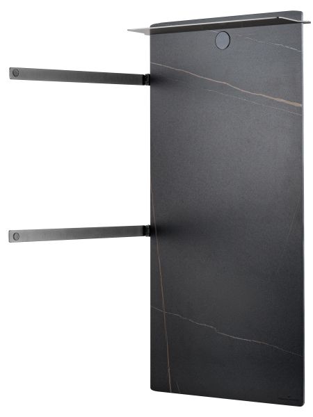 Полотенцесушитель электрический Wonzon & Woghand Stuttgart WW-A504-GM 43x80 см с каменной плитой чёрный мрамор/тёмный графит