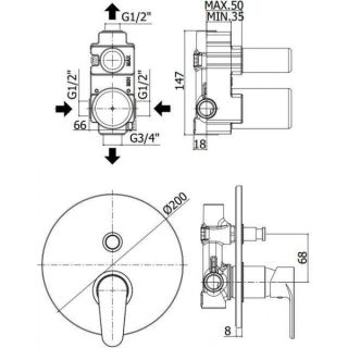 Смеситель для ванны Paffoni Green 00227762 Смеситель для ванны Paffoni Green 00227762