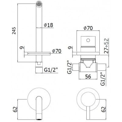 Смеситель для раковины Paffoni Light LIG007NO70 (с внутренней частью) Смеситель для раковины Paffoni Light LIG007NO70 (с внутренней частью)
