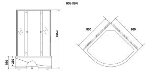 Душевой уголок Niagara NG-005-14 80x80x195 с поддоном