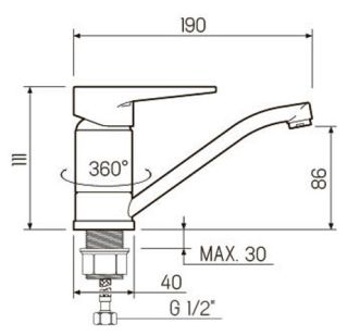 Смеситель для кухни РМС SL141-004F-15 хром Смеситель для кухни РМС SL141-004F-15 хром