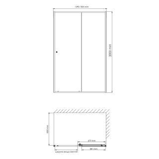 Душевой уголок WasserKRAFT Dill 61S34 130x100 см профиль чёрный матовый стекло прозрачное