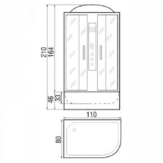 Душевая кабина RIVER DUNAY DUNAY 110/80/46 L  МТ Душевая кабина RIVER DUNAY DUNAY 110/80/46 L  МТ