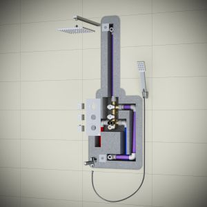 Душевая система Timo Tetra-thermo SX-0179/17SM с термостатом золото матовое