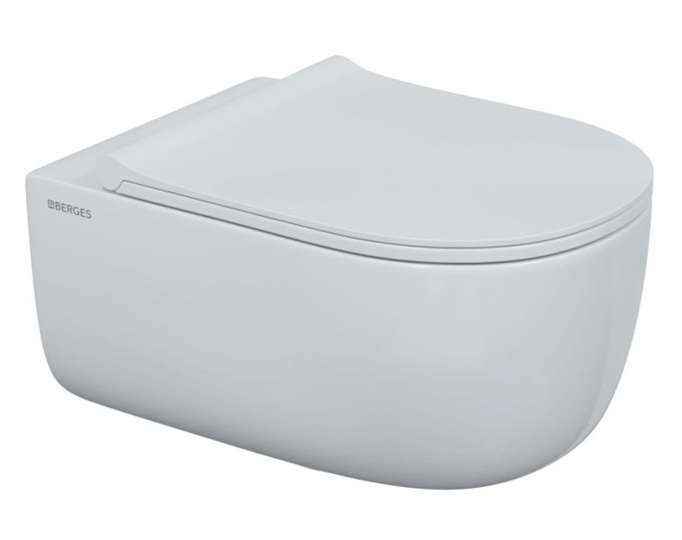 Комплект Berges 4в1 043302: инсталляция NOVUM 525 кнопка O3 хром глянец унитаз EGO XL Rimless сидение Okus Slim SO
