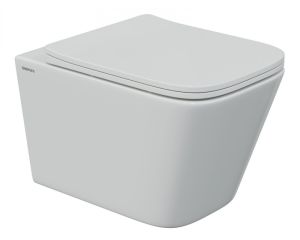 Комплект Berges 4в1 043248: инсталляция NOVUM 525 кнопка F2 матовый хром унитаз FLOE S Rimless сидение дюропласт Floe S Slim SO