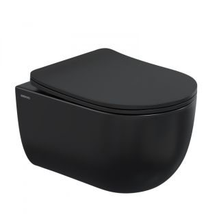 Комплект Berges 043325 инсталляция ATOM 410 кнопка Atom Line soft touch черный/хром глянец унитаз Ventas Black