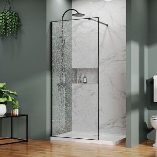 Душевая перегородка Azario Walk-in AZ-275-120-MB-CBR 120 см профиль чёрный матовый битое стекло