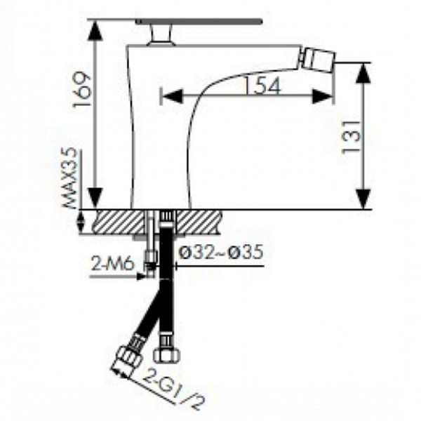 Смеситель для биде KAISER Star 02088 Смеситель для биде KAISER Star 02088