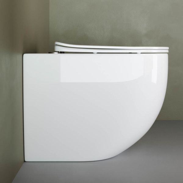 Приставной унитаз Ceramica Nova Mia CN1810 безободковый белый