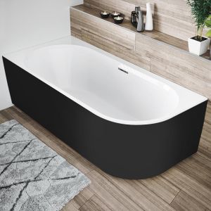 Акриловая ванна Riho Desire Corner Velvet Fall B087007220 R 184x84см заполнение через перелив чёрный матовый/белый матовый