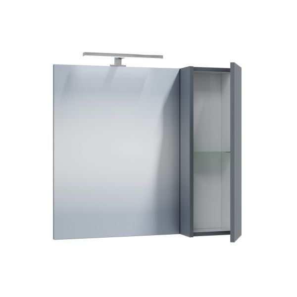 Зеркало-шкаф с подсветкой Санта Юпитер 700545 70 см графит матовый