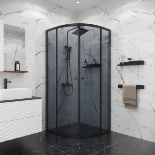 Душевой уголок Niagara Eco NG-1003-14T 80x80 см профиль чёрный стекло тонированное