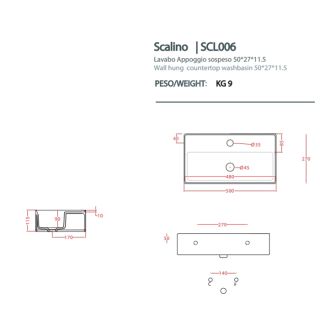 Раковина ArtCeram Scalino SCL006 05 00 белая 50 см Раковина ArtCeram Scalino SCL006 05 00 белая 50 см