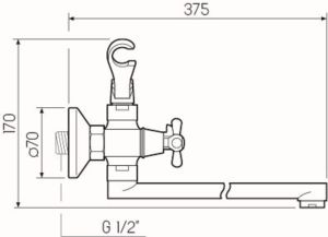 Смеситель для ванны с душем РМС SL129-140 хром