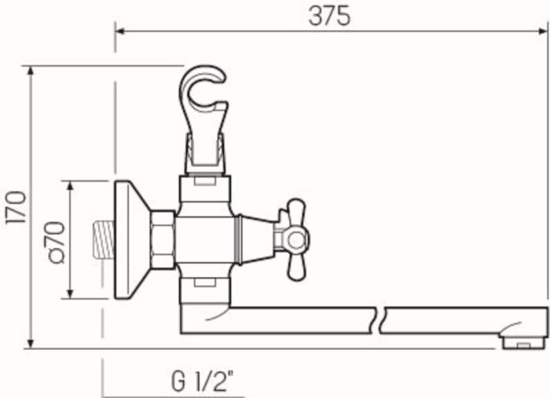Смеситель для ванны с душем РМС SL129-140 хром