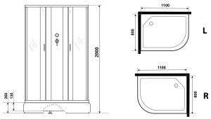Душевая кабина Niagara NG-33184-14RBK 110x80см серебро/матовое