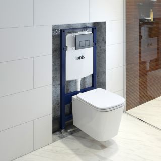 Комплект унитаз с инсталляцией IDDIS Бэйсик (Basic) BASBI02i73 клавиша смыва чёрная