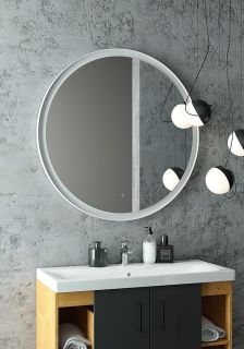 Зеркало с подсветкой Art&Max Napoli 80см белый матовый AM-Nap-800-DS-F-White Зеркало с подсветкой Art&Max Napoli 80см белый матовый AM-Nap-800-DS-F-White