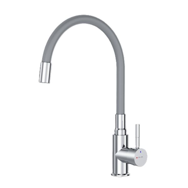 Смеситель для кухни Am.Pm X-Joy S F85B07605 с гибким изливом серый/хром
