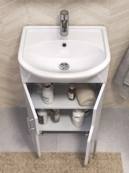 Тумба под раковину напольная Vigo Turin 224 50 см поставляется в разобранном виде белый